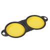 Black Frame Silicone Portable Outdoor Pet Folding Double Bowl Going Out Feeder Integrated Dog Bowl