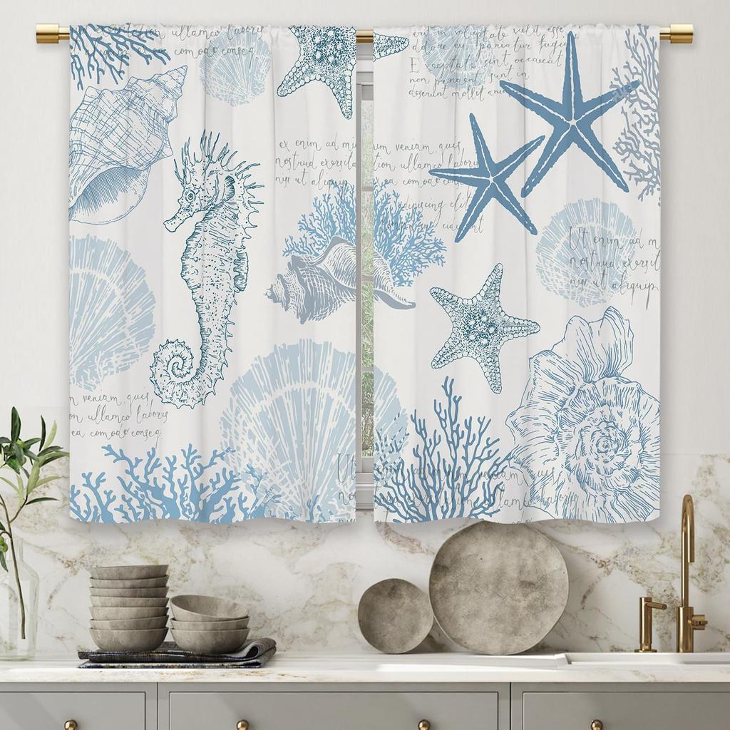 Modern Window Curtain Fresh Checkered Sunflower Printed Home Decoration Kitchen Bedroom Curtains Set Of 2 Made Polyester With Rod Pocket Decor
