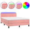 VidaXL Slat Bed Base with Mattress and LEDs, Upholstered Bed, Double Bed, Adult Bed for Indoor Bedroom, 3134530