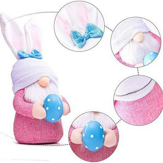Easter Bunny with Egg Ornament – Faceless Doll Gift