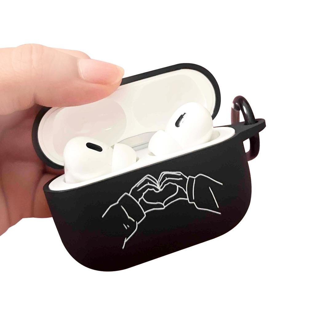 Gesture than heart for AirPods Pro1 black TPU matte apple earphone case cartoon