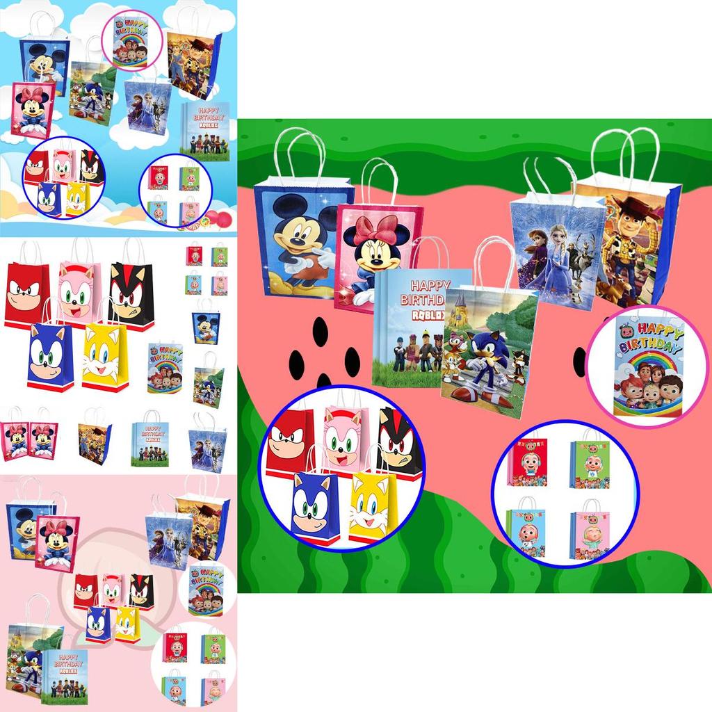 Vibrant Toy Story Portable Paper Bag Disposable Gift Bags For Children's Birthday Parties