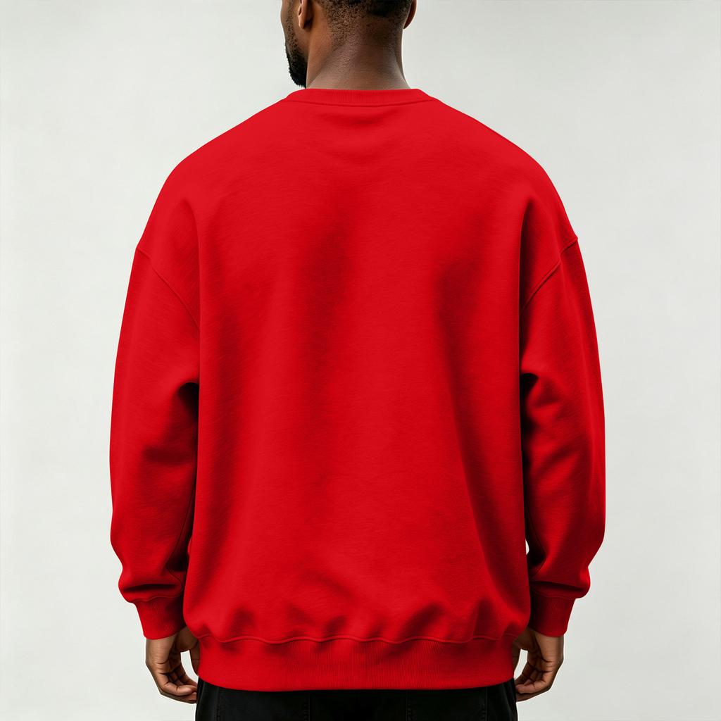 Men's Color Neck Sweatshirt Loose Fit Casual Pullover for Winter