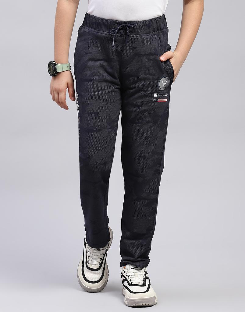 Monte Carlo Boys Printed Navy Blue Regular Fit Lower