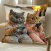 Sofa Pillow Pillowcase Skin-friendly Short Plush Cute Animal Cat Pillow Cover Living Room Cushion Cover Without Core