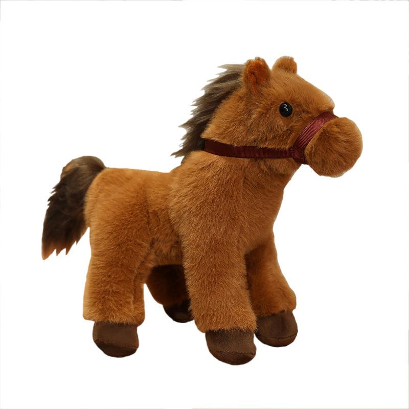 Cute Simulation Little White Horse Doll Plush Toy Black Foal Doll Children'S Company Soothing Doll