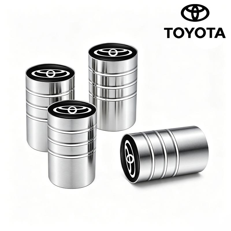4Pcs Aluminum Alloy Tire Valve Caps Anti Leak Dust Cover Car Wheel Accessory For Toyota Hilux Corolla RAV4 Camry Highlander C-HR