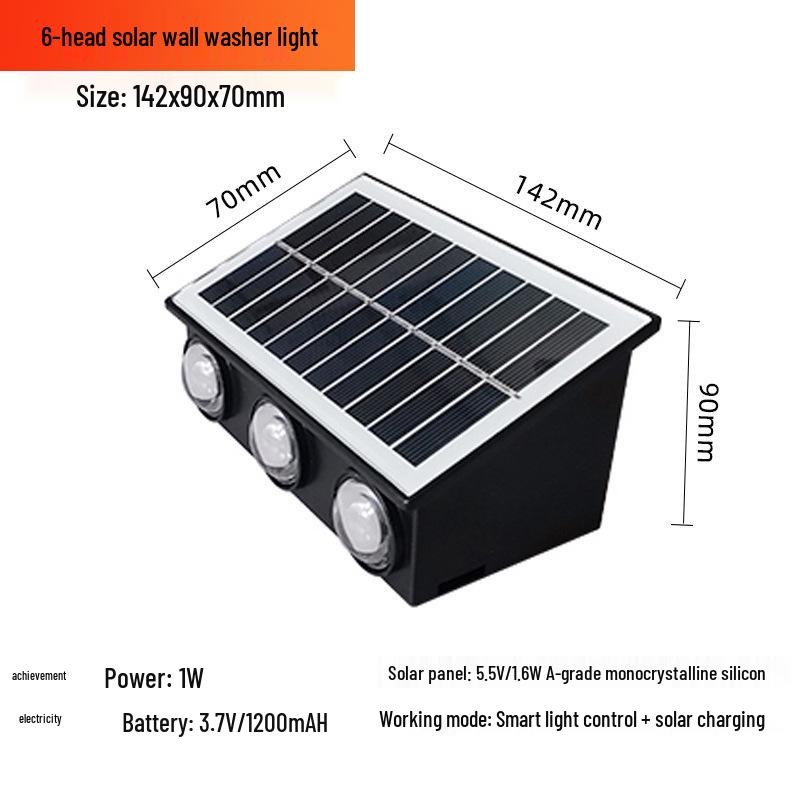Solar Wall Light for Villa, Courtyard, Garden, Patio, Balcony, Stairway, Hallway, and Decorative Use