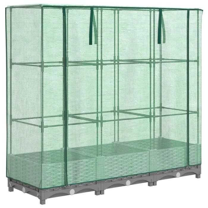 VidaXL Raised Garden Bed with Rattan Look Cover 120x40x123 Cm, Raised Garden Planter, Raised Flower Bed, 4015853