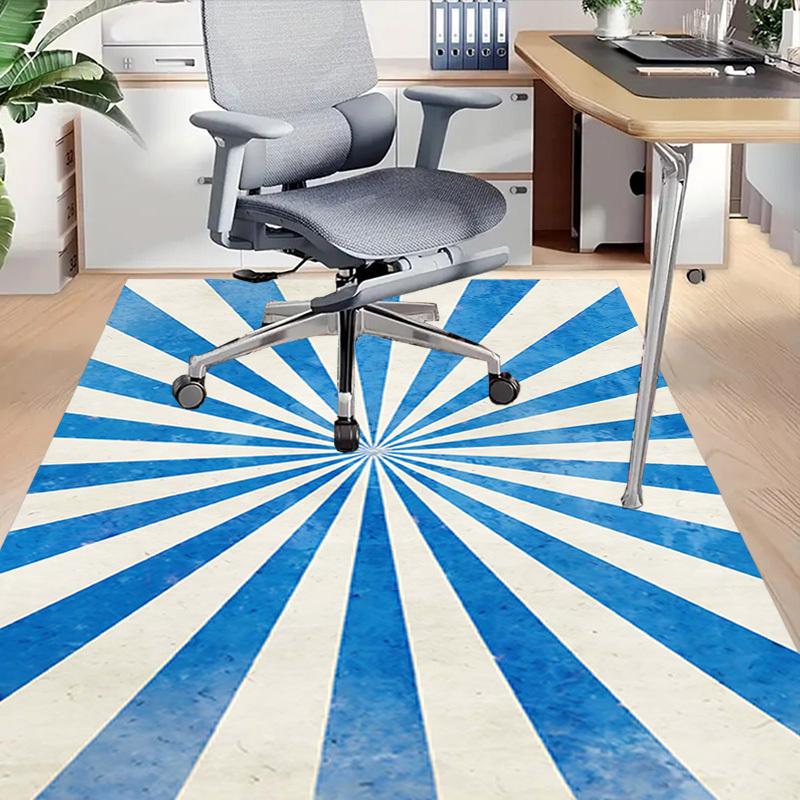 1PC Blue Stripes Sunburst Extra Large Non Slip Floor carpet, Office, family, bedroom Large Area Rug Indoor Rugs, Vibrant Colors