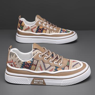 Leinenschuhe Herren Frühling neue bedruckte Stoff bestickte Board-Schuhe Herren vielseitige bequeme Freizeitschuhe