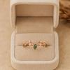 Marquise Moosachat Chevron Ring – CZ-Akzentuiertes Roségoldplattiertes 925 Sterlingsilberband – Einzigartiger grüner Edelstein Verlobungsring