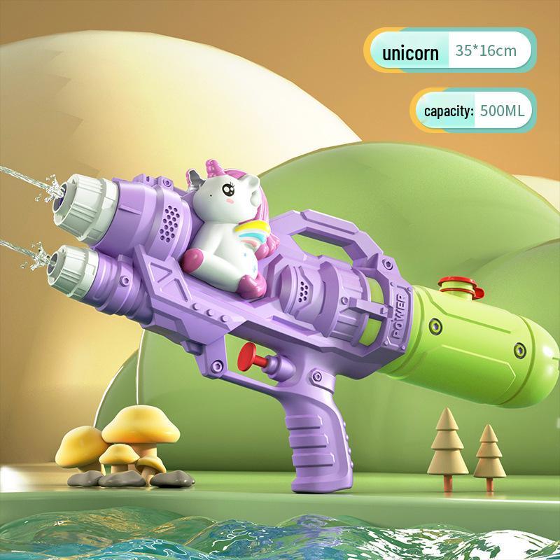 Double Nozzle Water Gun Toy: Little Horse, Dinosaur, Duck & Shark Squirt Gun