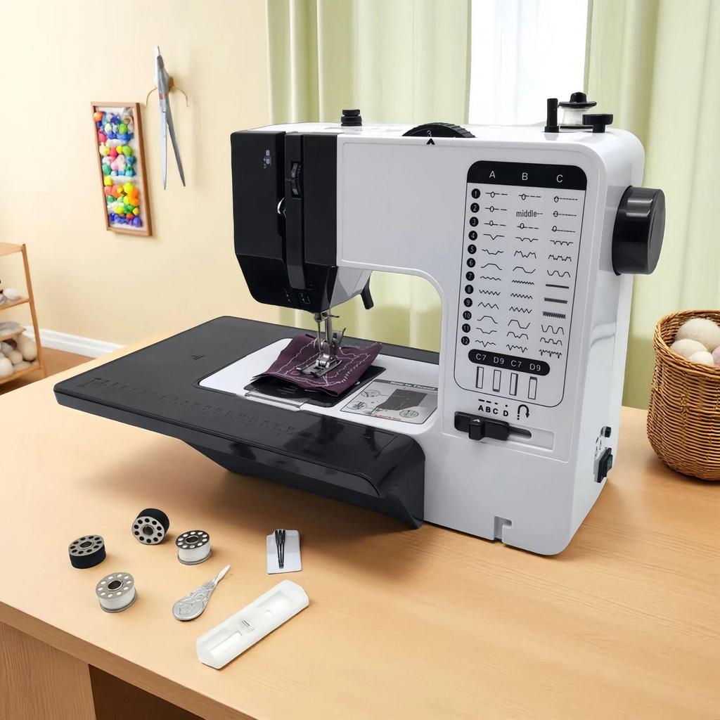 Youli Jia 738 Mini Electric Sewing Machine with Foot Pedal and Overlocker Function