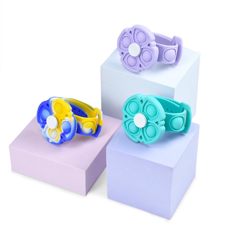 Fashion New Fingertip Spinner Bracelet Decompression Watch Push Pops Sensory Bubble Popper Fidget Toy