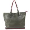 Logo Biker Bags Tote Bag Shoulder Bag Leather Khaki