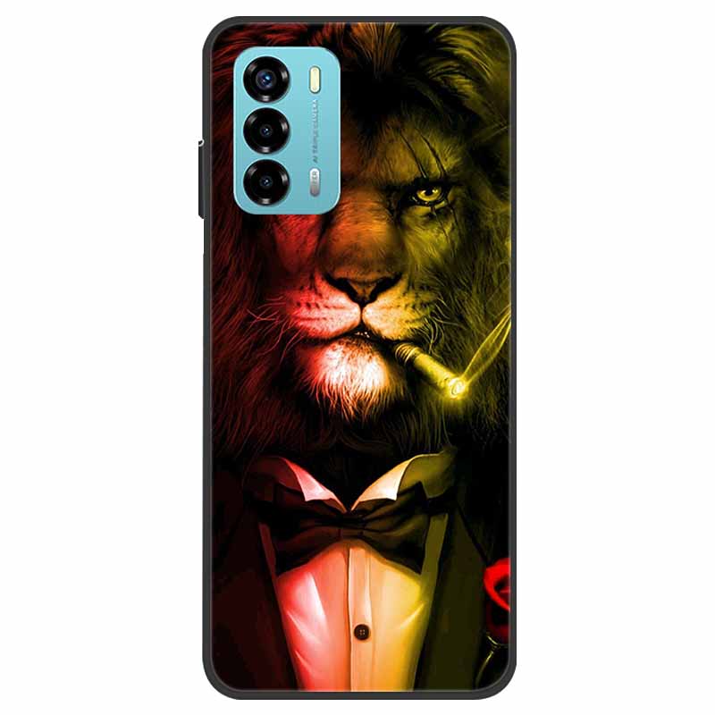 Custodia per ZTE Blade V40 Vita Fiore Marmo Nero Paraurti Morbido TPU Silicone Cover per ZTE V 40 Vita / Blade V40 Vita Custodie per Telefono