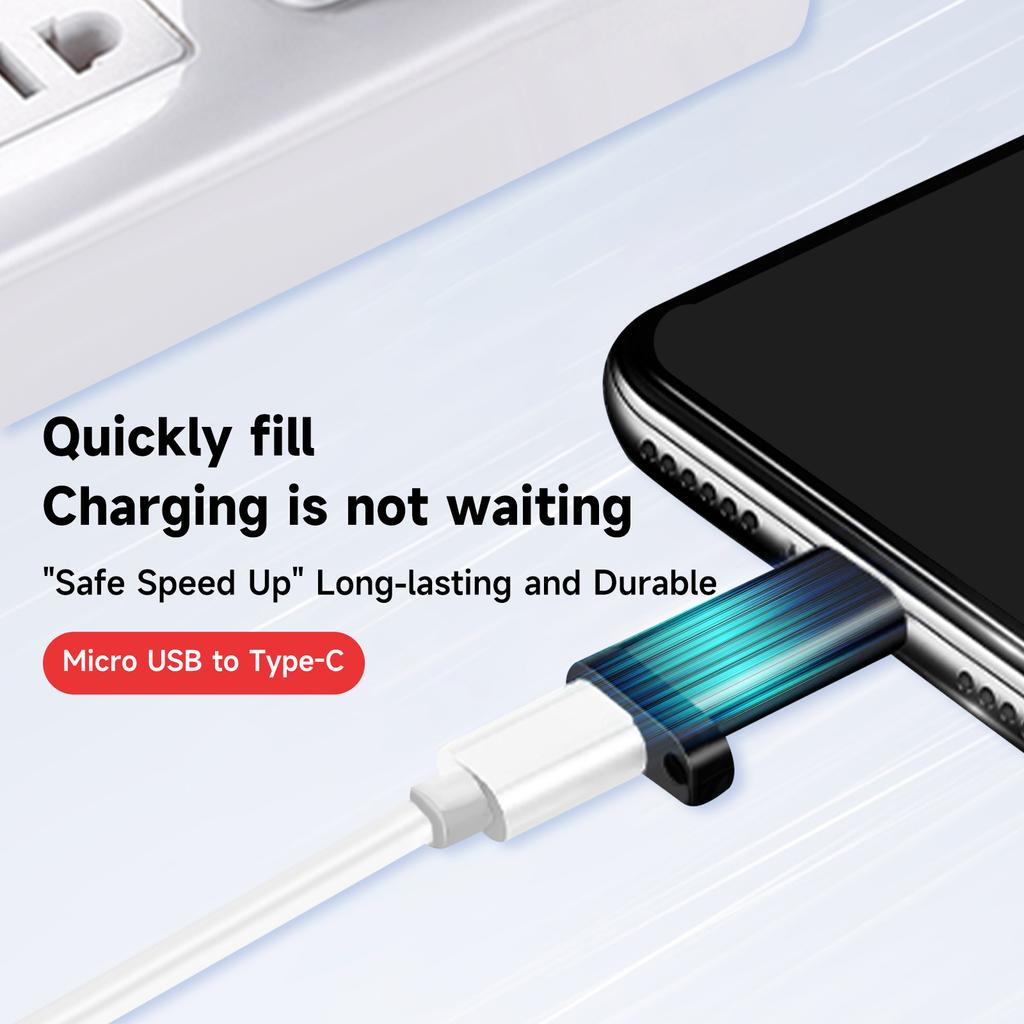 10pcs Micro USB Female To Type-C Aluminum Alloy Adapter with Lanyard Hole, V8 To Type-C Charging and Data OTG Power Adapter