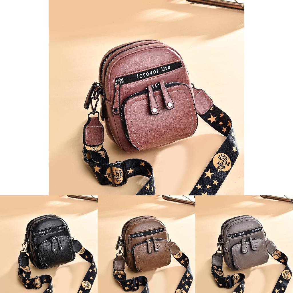 Stylish Mini Round Pu Shoulder Bag For Women In Black Gray Pink Coffee Red And Yellow