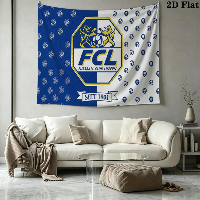 Luzern FC Wall Tapestry Aesthetic Wall Hanging Printed Fabric Blanket Decorative Tapestries for Bedroom Living Room Home Decor