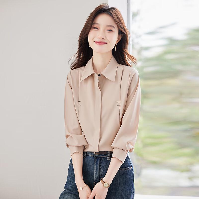 Women s Elegant Long Sleeve Waist-Cinching Shirt XXL