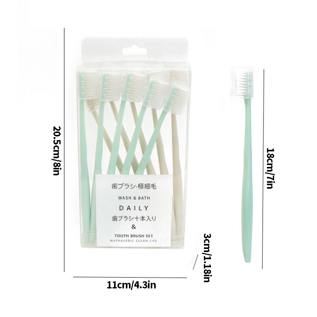 10pcs Soft Bristles Toothbrush Household Adults Teeth Stain Oral Cleaning PP