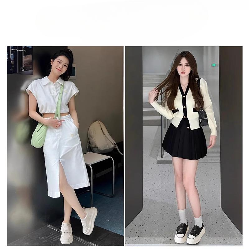Velcro White Shoes Women's Shoes Spring New Small Versatile Casual Platform Muffin Sneakers