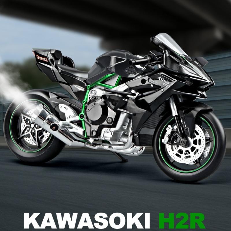 1/9 Scale Simulation Spray Kawasaki H2r Motorcycle Model Simulation Alloy Locomotive Toys Model Boy Car Collection Miniature
