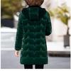 Fashionable and Comfortable Long Cotton Coat for Middle-aged and Elderly Women with Bright Surface
