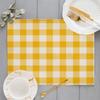 Blue/Yellow/Green White Small Plaid Placemats Linen Table Mat Fresh Style Modern Decor Kitchen Dining Room Grid Cup Pads Coaster