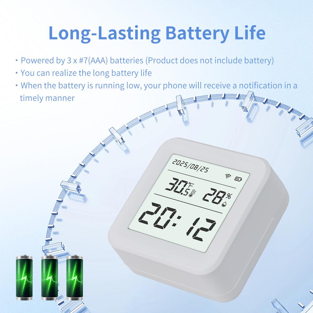 WiFi Temperature Sensor Indoor Thermometer and Hygrometer Tuya Smart Devices Smart Home Products Remote Monitoring