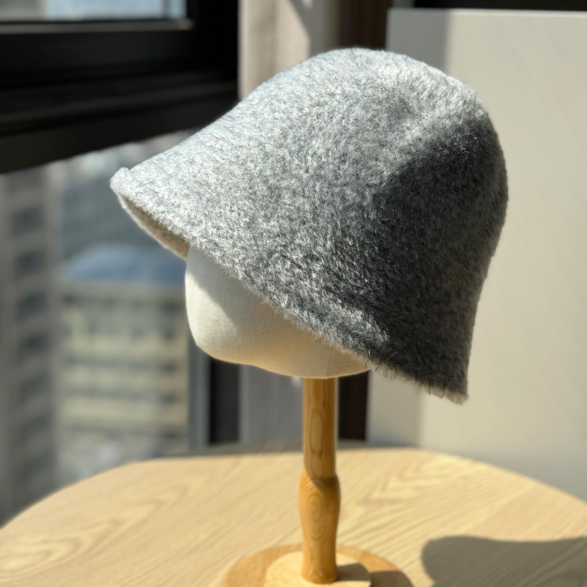 

Fisherman Hat Women s Autumn and Winter High End Face Showing Small Bucket Hat Without Makeup Covering The Face and Keeping Warm Plush Basin Hat one size