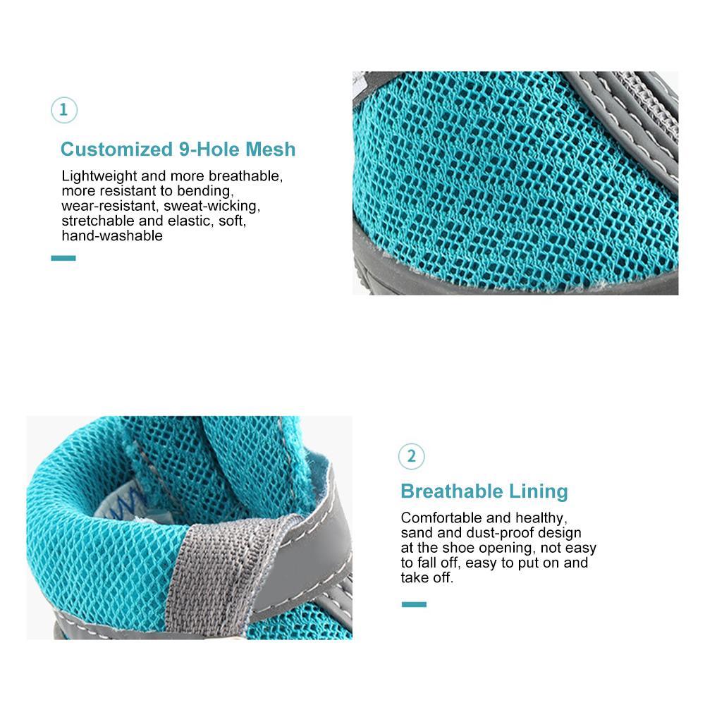 Dog Shoes for Small Dogs Breathable Dog Booties with Reflective Strips Puppy or for Outdoors Hiking Climbing Walking Camping