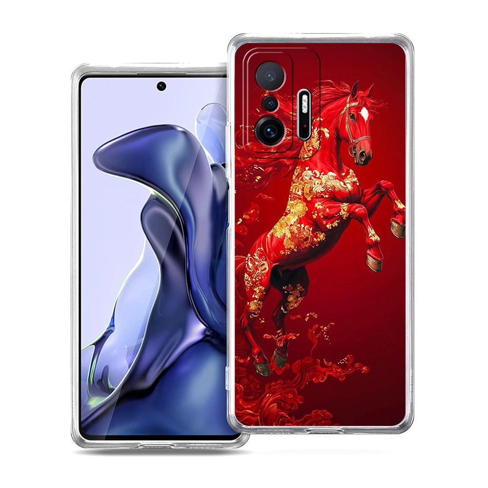 

Transparent Phone Case for Xiaomi Mi 14 13 12 11 Ultra 13T 12T 11T Poco X3 NFC F3 F6 Pro Lite 5G Soft TPU Horse Animal Pattern for Xiaomi Mi 11