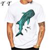Galaxy Whale Shark Watercolor Funny T-shirt Men's Short Sleeve Summer Beach Diving Trips White Casual Tees Sea Life Boy Tops