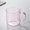 Colored Borosilicate Glass Coffee Cup Amber  Blue Green Pink Tea Mug Milk Water Breakfast Cup with Handle 350ml  for Home Cafe