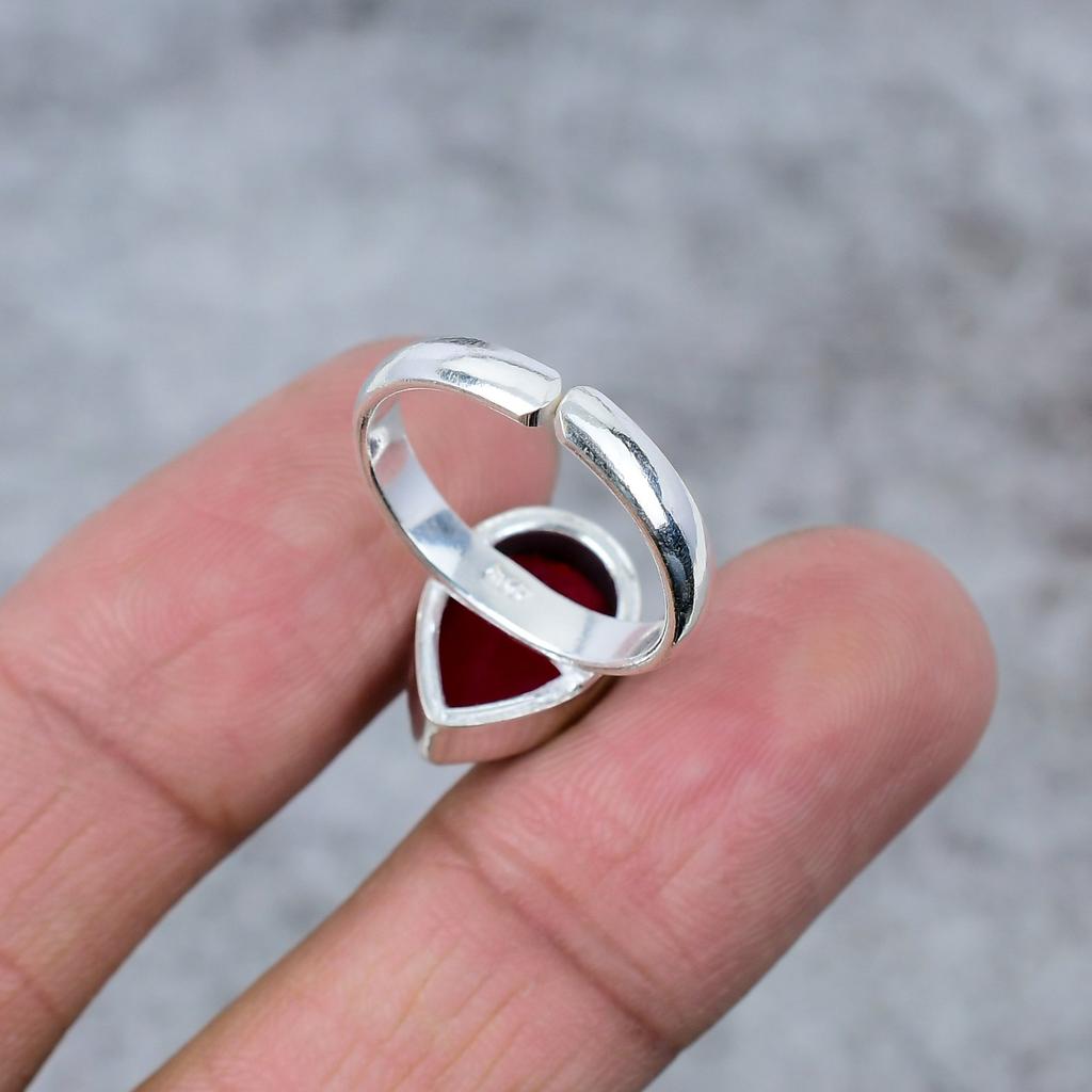 Mozambique Garnet Gemstone Handmade 925 Sterling Silver Jewelry Ring Size 8 M-282