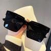 Black Large-Frame Polarized Sunglasses, Women'S Trendy High-End Half-Frame Street Sunscreen Sunglasses