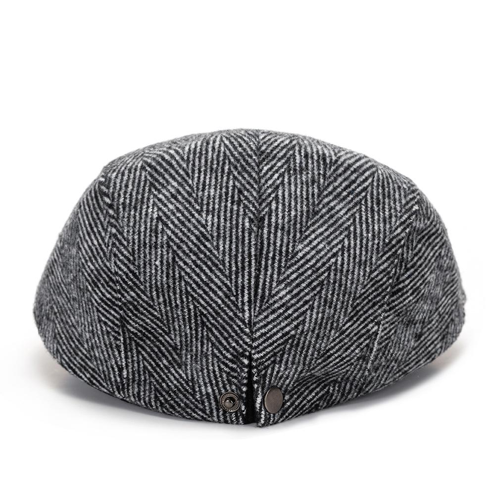 Vintage Striped Beret Women Autumn And Winter Artist Painter Hat Korean-Style Casual Versatile Trendy Ivy Cap Men Newsboy Cap