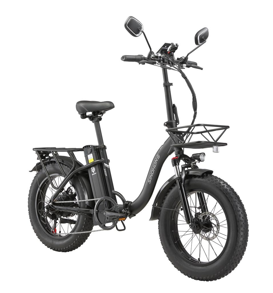 SINOHON B20 750W City Pendeln Faltbares Elektrofahrrad Mit Anhängersitz 48V15AH Batterie Elektrofahrrad 20 Zoll Straßenreifen Erwachsenen Stadt Bequemes E-Bike