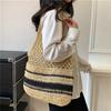 Hollow Straw Women Shoulder Bags Paper Woven Lady Handmade Handbags Summer Beach Large Tote Bag Big Casual Shopper Purses 2025