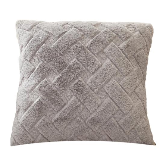 Plüsch-Kissenbezug Flauschiger Überwurf-Kissenbezug Quadratischer Kissenbezug mit verdecktem Reißverschluss für Wohnzimmer Schlafzimmer Heimbüro Dekoration