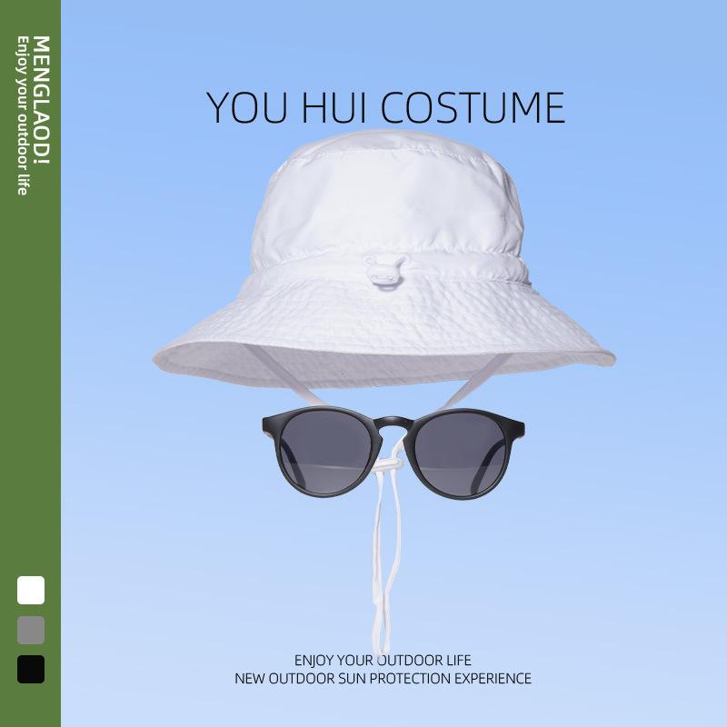 Barn enfärgad bucket hat sommar stor brätte UV-skydd solhatt söt baby mode mångsidig strandhatt
