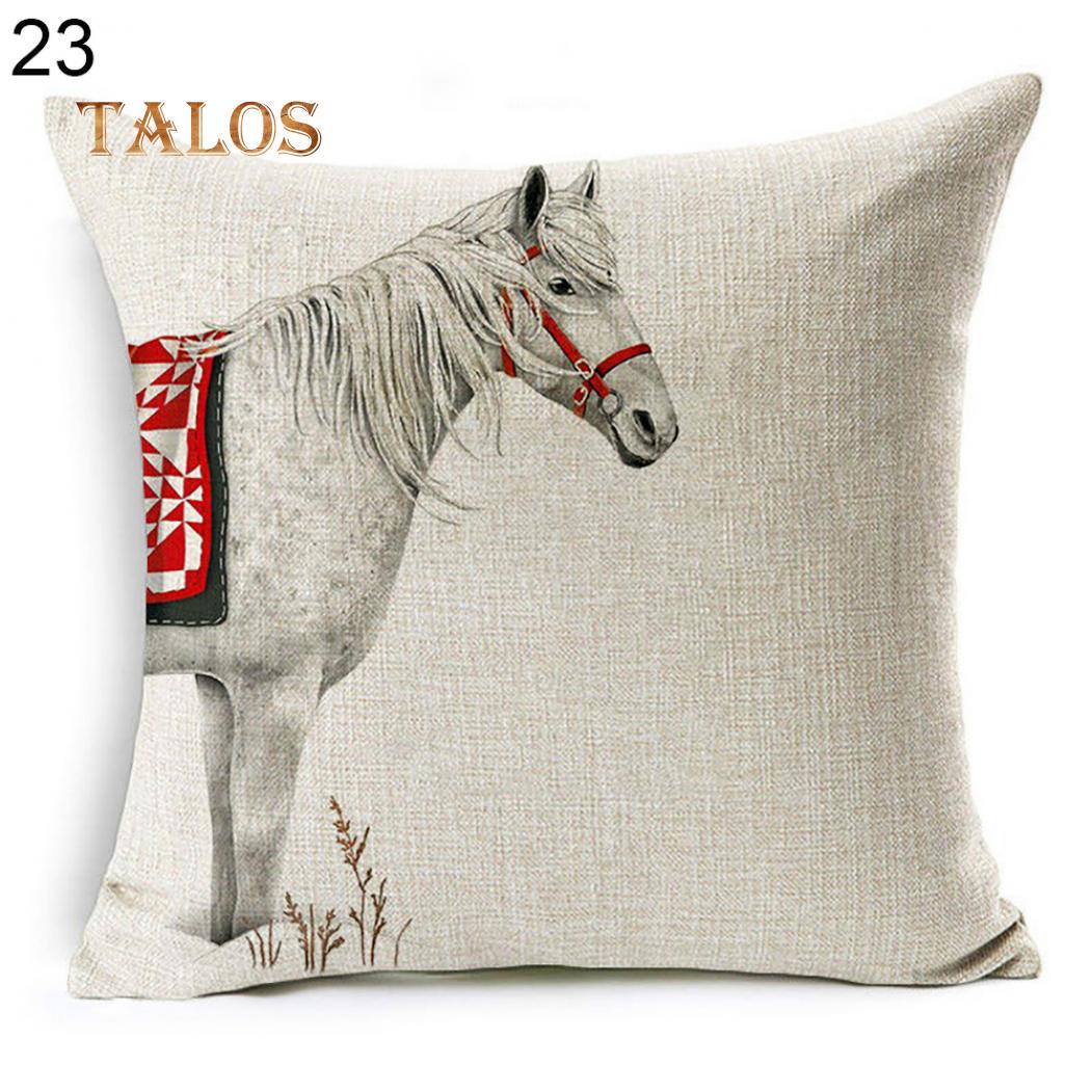 

Різдвяна собака Санта-Клаус Північний олень Чохол для подушки Наволочка Декор для дивана #23 White Horse