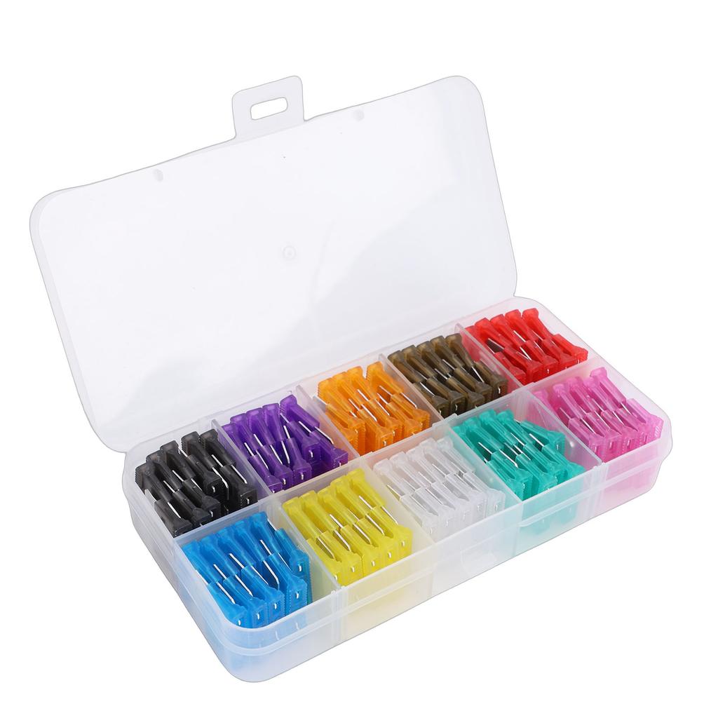 100pcs Car Fuses Assortment Set Blade Fuses 2A 3A 5A 7.5A 10A 15A 20A 25A 30A 35A Automotive Fuses 100pcs Fuses