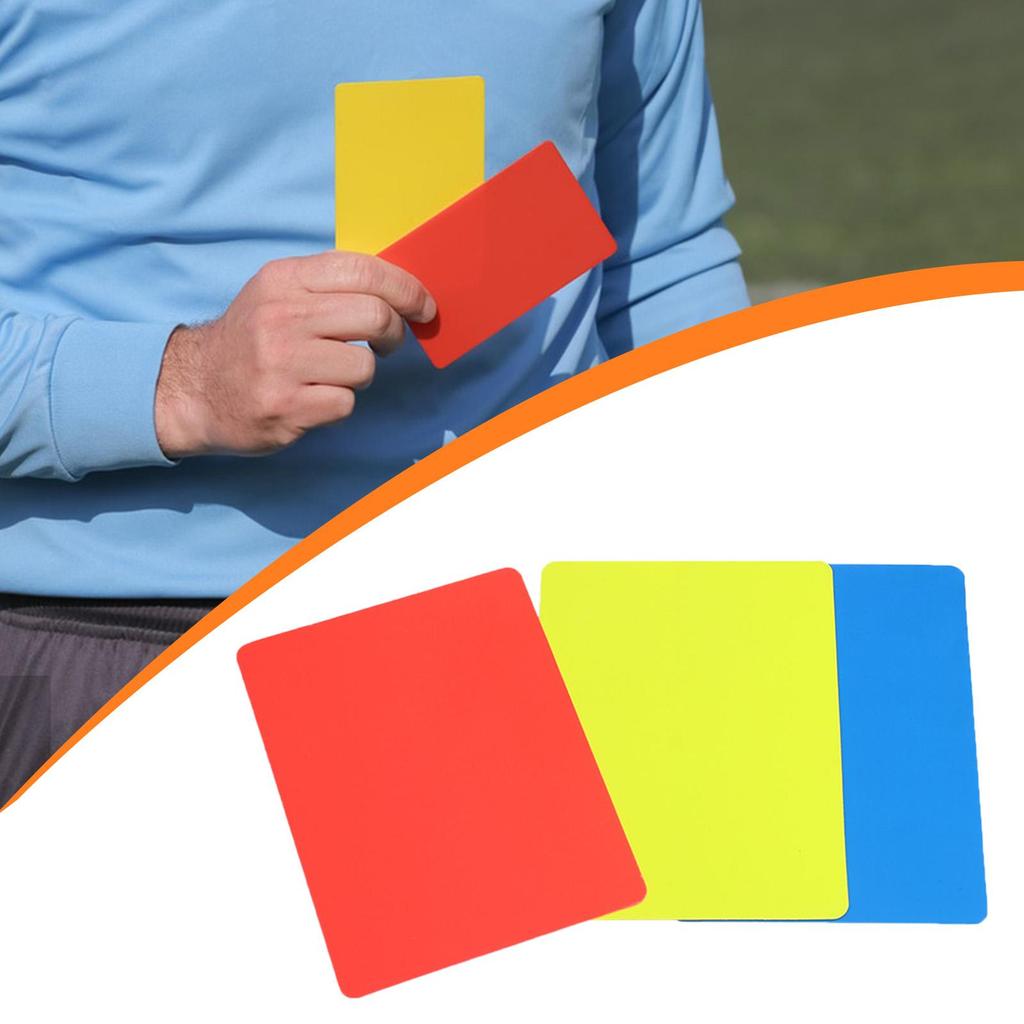 Red Yellow Blue Referee Cards PVC Penalty Card Kit for Football Official School Match Games