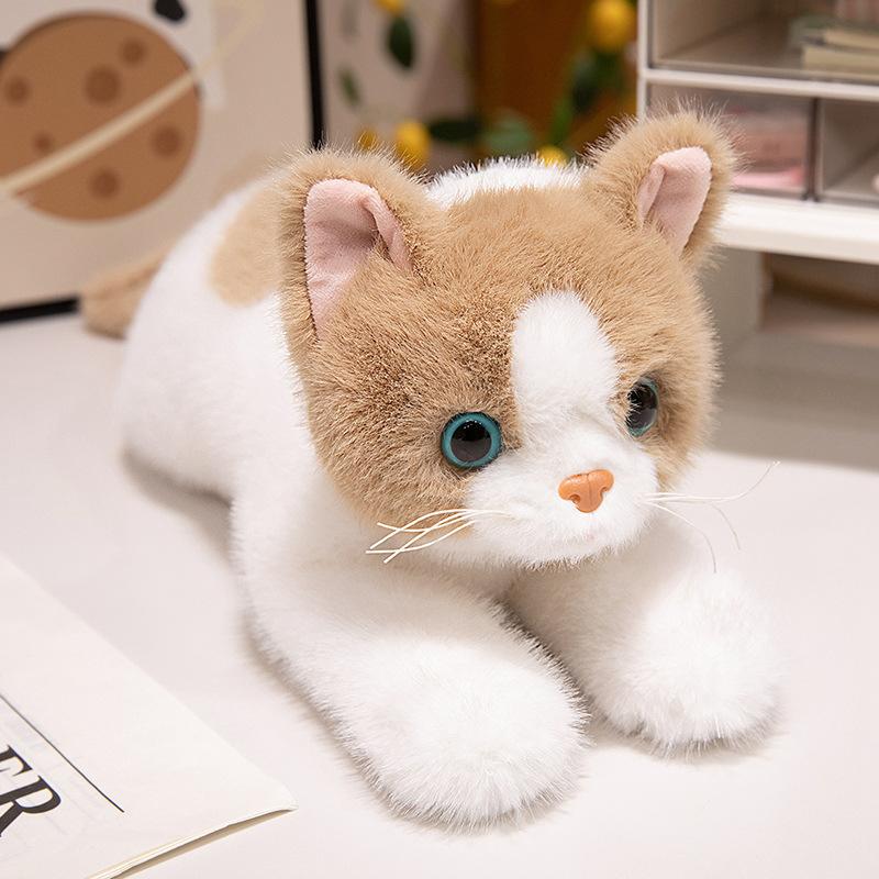Cute Simulation Lying Down Kitten Doll Plush Toy Cat Doll Children Soothing Companion Doll