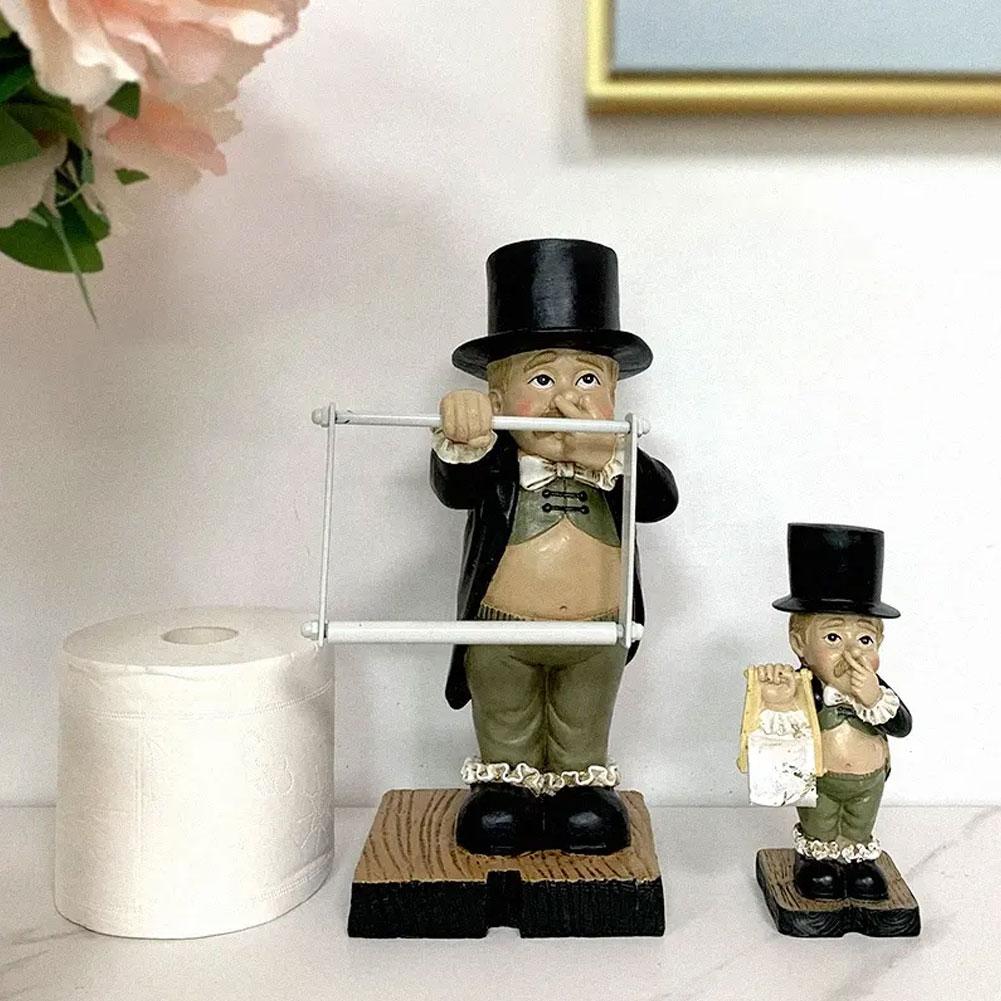 Gentleman Tissue Holder Modern Bathroom Paper Towel Holder Tissue Dispenser Napkin Figure Home M1E0