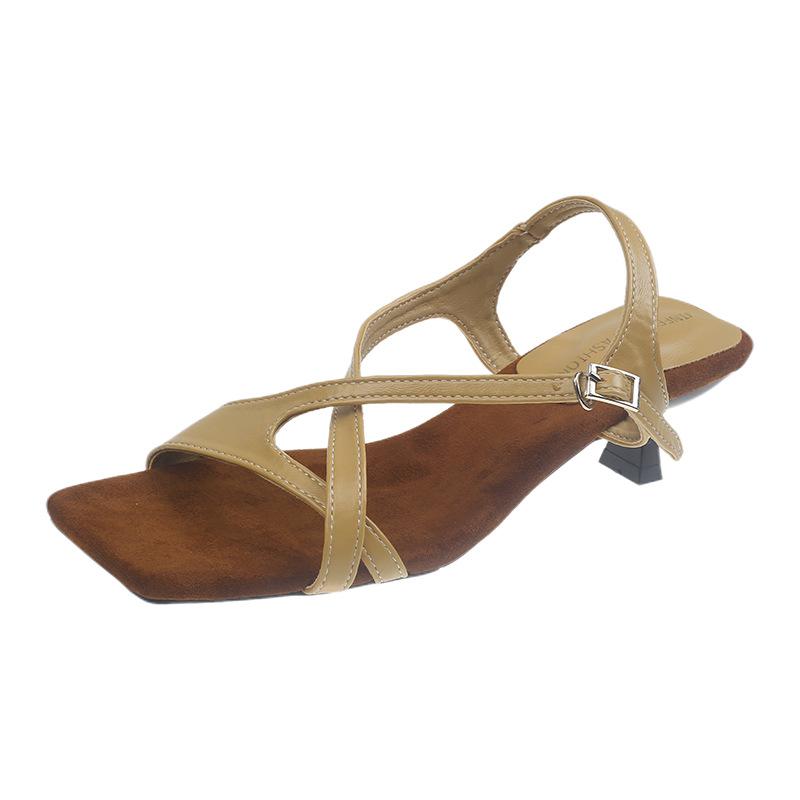 Internet Celebrity Fashion High-heeled Sandals Female Summer 2025 New Open-toed Single Shoes Gentle Fairy Wind Strappy Sandals