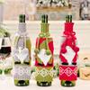 Creative Knitted Christmas Wine Bottle Cover Featuring Adorable Rudolph Design For Festive Table Decor